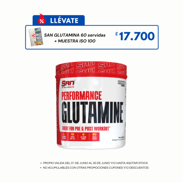 SAN GLUTAMINA 60 servidas+ MUESTRA ISO 100