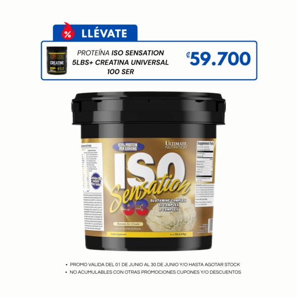 PROTEÍNA ISO SENSATION 5LBS+CREATINA UNIVERSAL 100 SERVIDAS