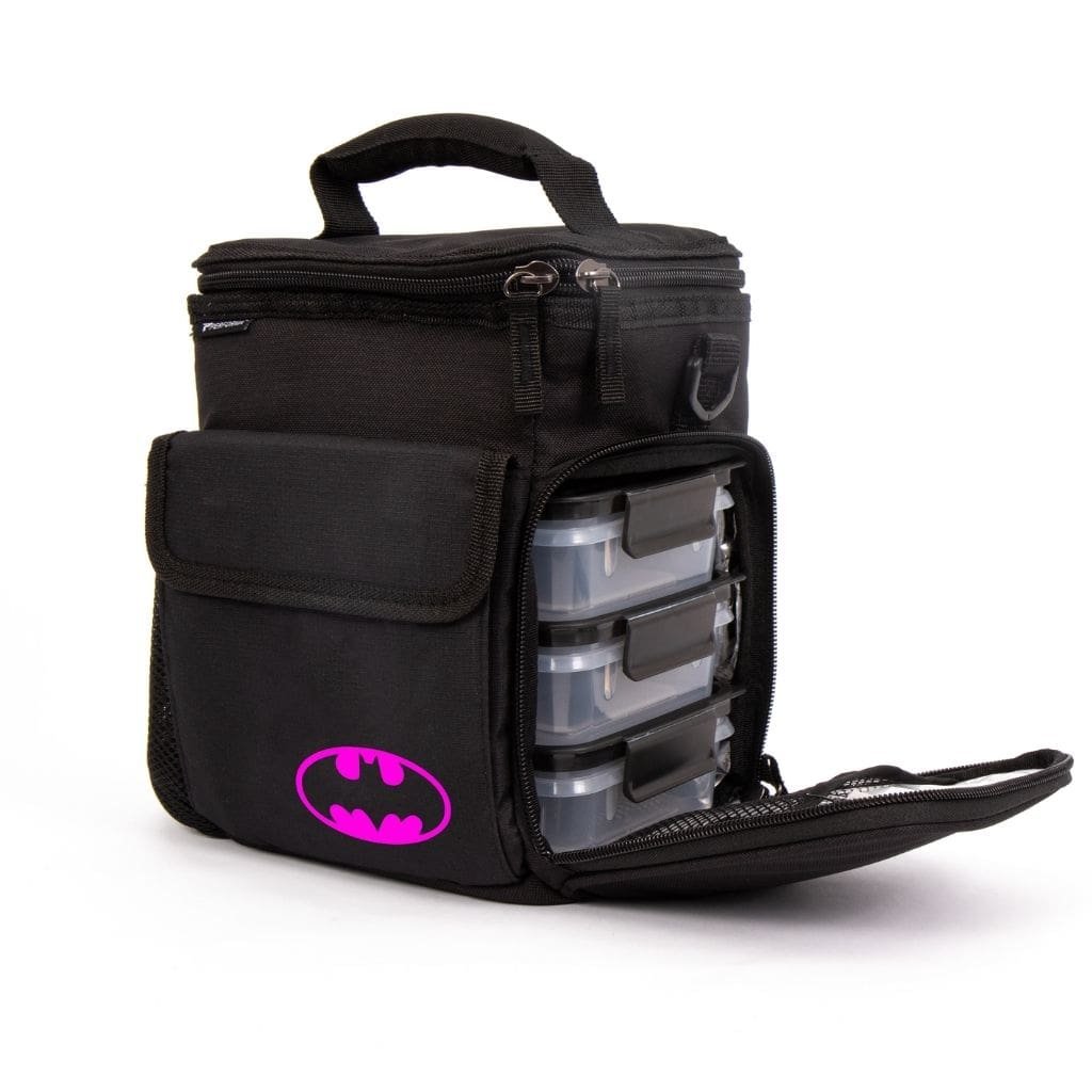 BOLSA TÉRMICA PARA 6 COMIDAS, COLOR NEGRO BATMAN ROSA - Imagen 2