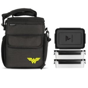 BOLSA TÉRMICA PARA 6 COMIDAS, COLOR NEGRO MUJER MARAVILLA